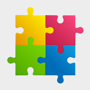 300x300 Free Colorful Puzzle Pieces Vector