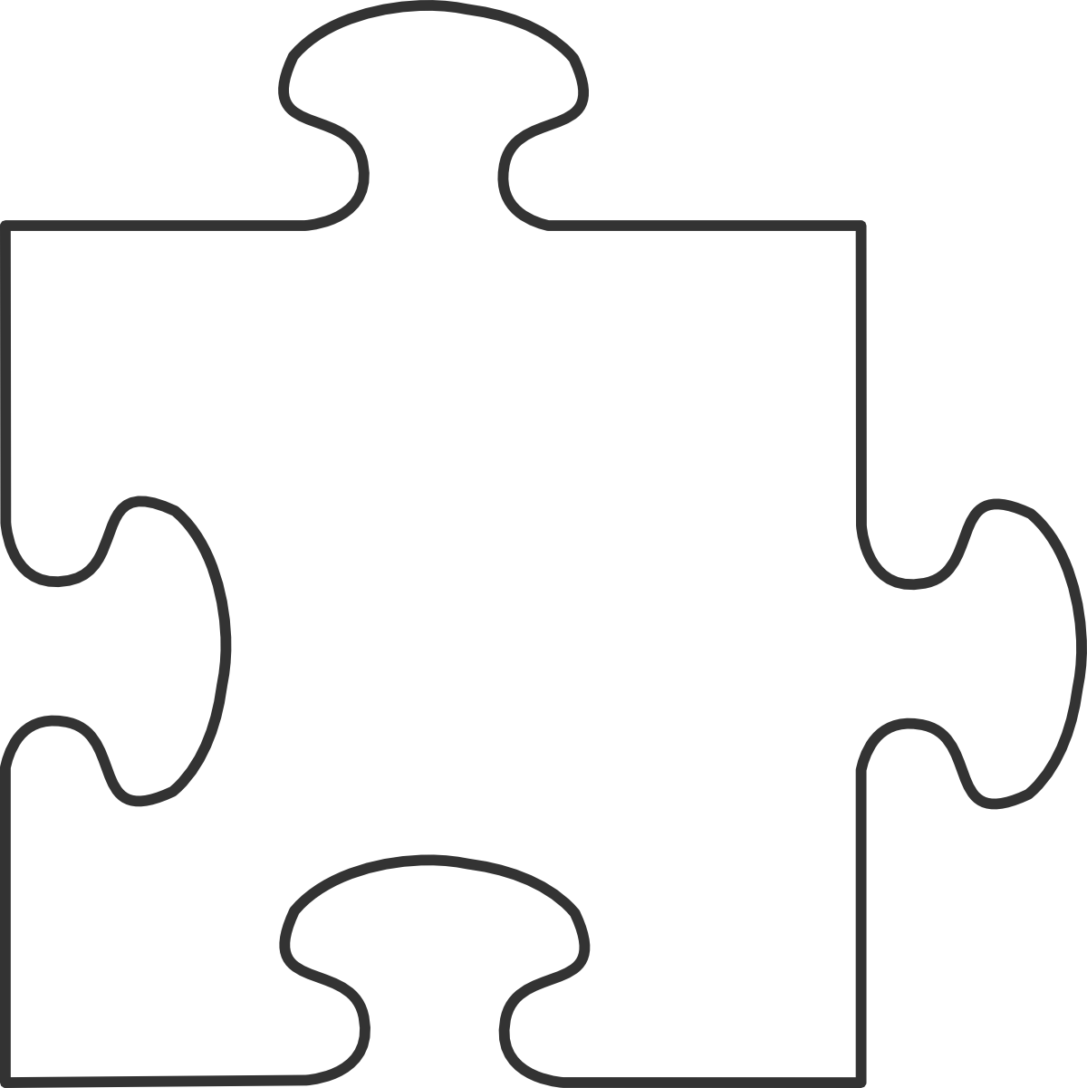 1200x1201 Puzzle Piece Outline Clip Art