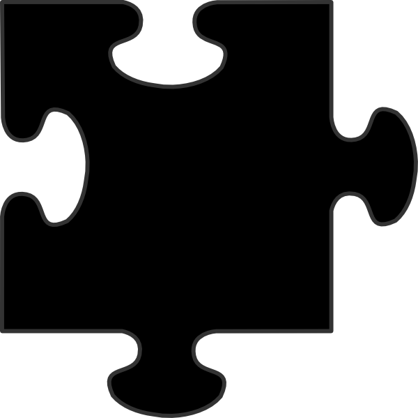 600x599 Black Border Puzzle Piece Png, Svg Clip Art For Web