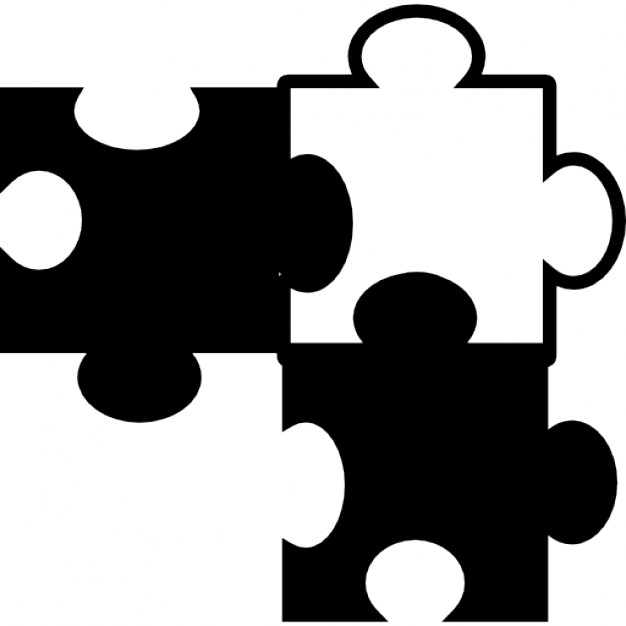 626x626 Puzzle Pieces In Black And White Variant Icons Free Download