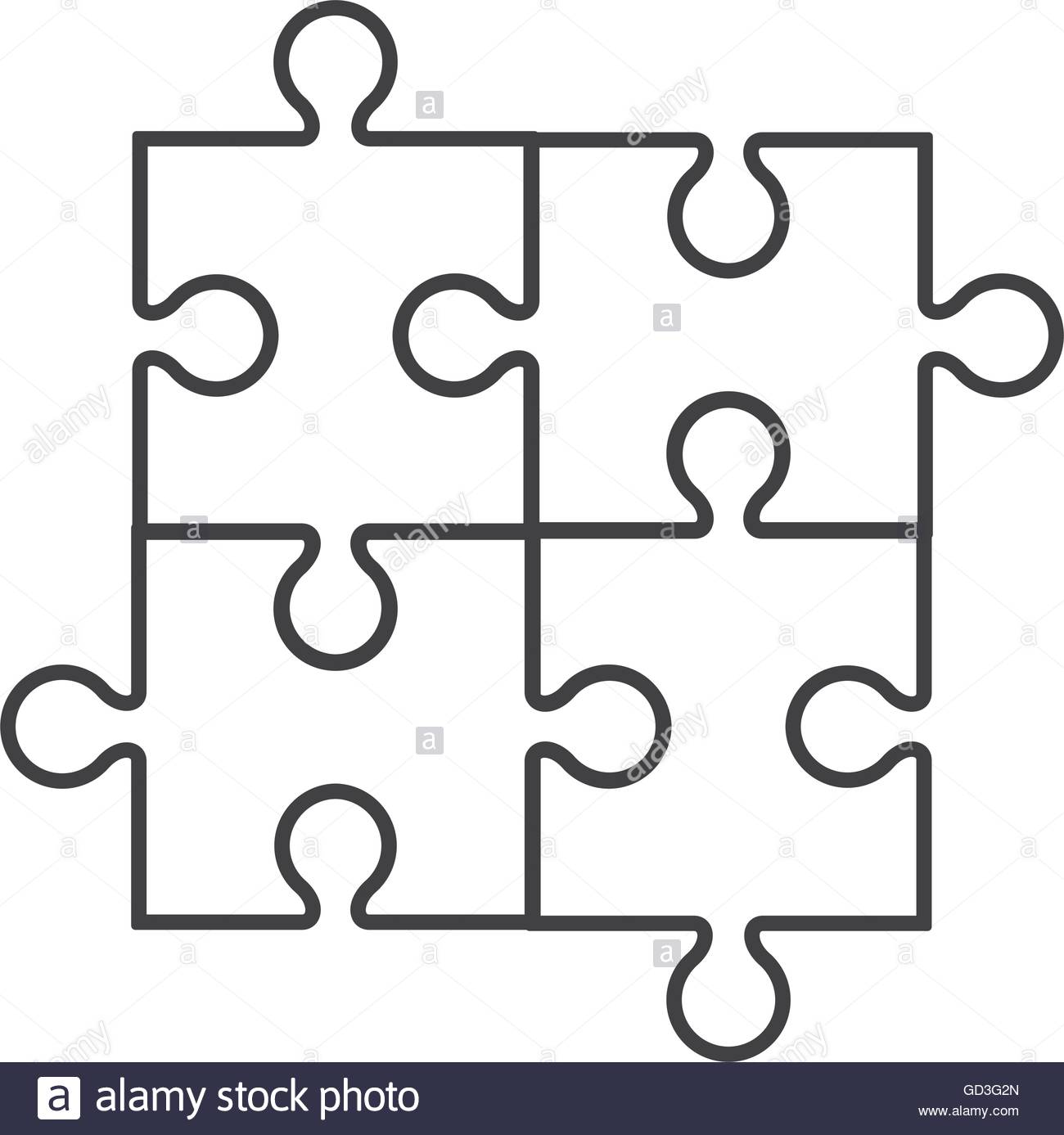 1300x1387 Square In Four Puzzle Pieces Icon Stock Vector Art Amp Illustration