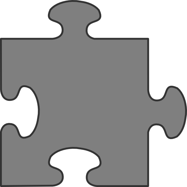 600x601 Gray Border Puzzle Piece Top Clip Art