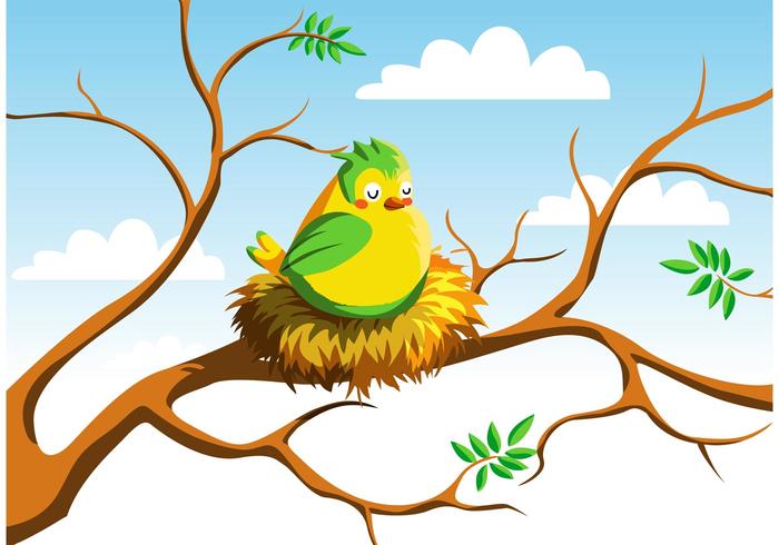 700x490 Bird In Nest Vector
