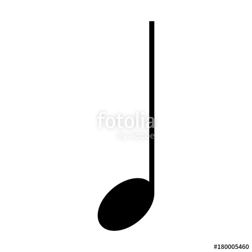500x500 Isolated Musical Note, Quarter Note, Vector Illustration Stock