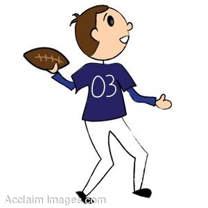 300x300 Clip Art Of A Stick Figure Football Player