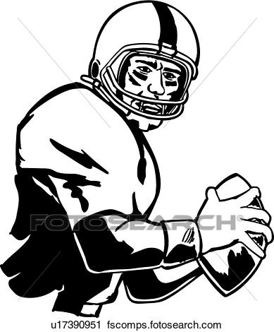 389x470 Clipart Of Quarterback U17390951