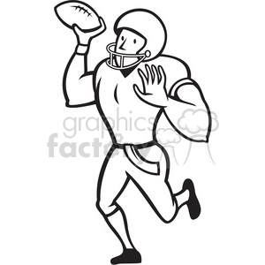 300x300 Royalty Free American Football Quarterback Pass Black White 389992