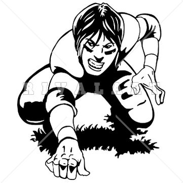 361x361 Sports Clipart Image Of Black White Football Player Woman Womens