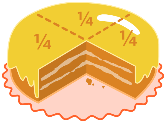 555x410 Clip Art Cake Quarters Quartered Cake Svg