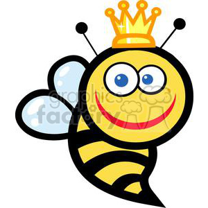 300x300 Royalty Free Smiling Queen Bee 379638 Vector Clip Art Image