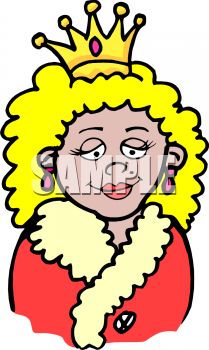 209x350 Cartoon Of A Pretty Blond Queen Clipart