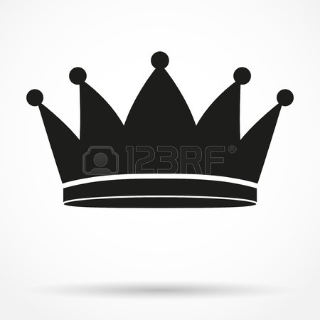 450x450 Silhouette Simple Symbol Of Classic Royal Queen Crown. Vector