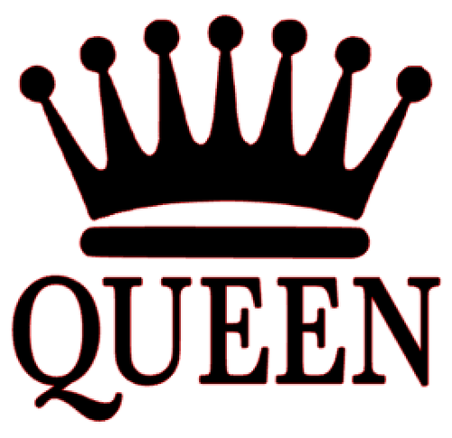 500x485 Queen Crown Vinyl Transfer (Black)