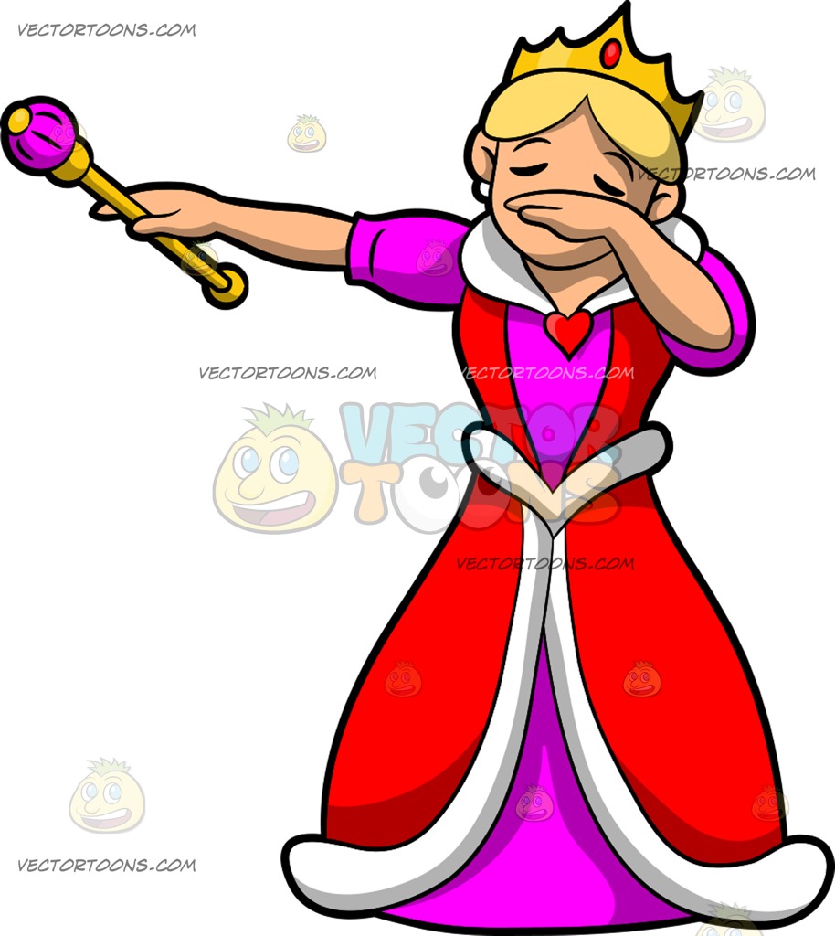 914x1024 A Dabbing Queen Cartoon Clipart