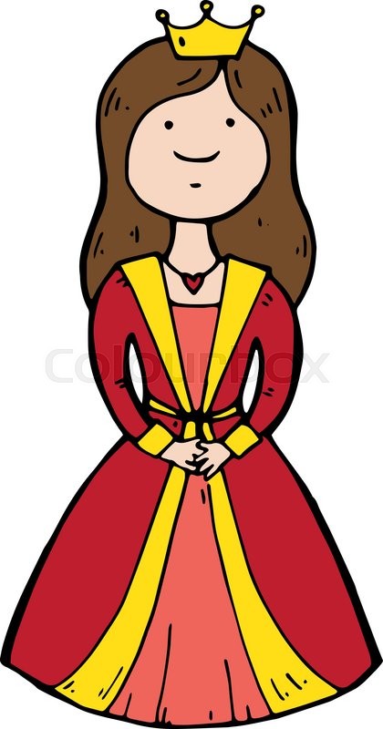 420x800 Queen With A Crown In Cartoon Style. Vector Illustration Stock