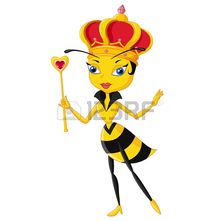 447x450 Vector Illustration Of Cartoon Queen Bee Isolated On White