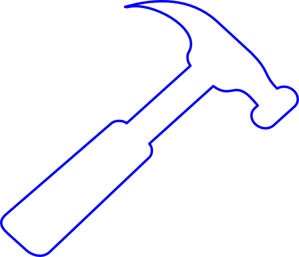600x515 Blue Outline Hammer Clip Art