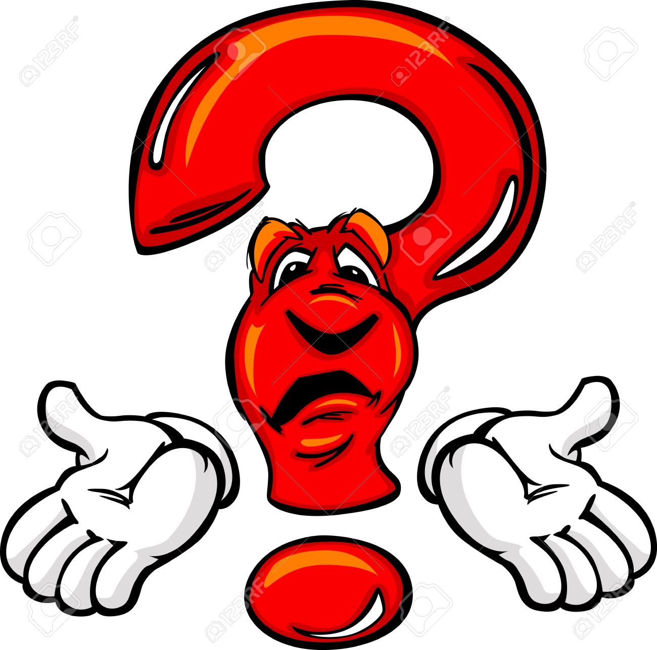 1300x1288 Cartoon Question Mark With Face Pondering Creativity Or Confused