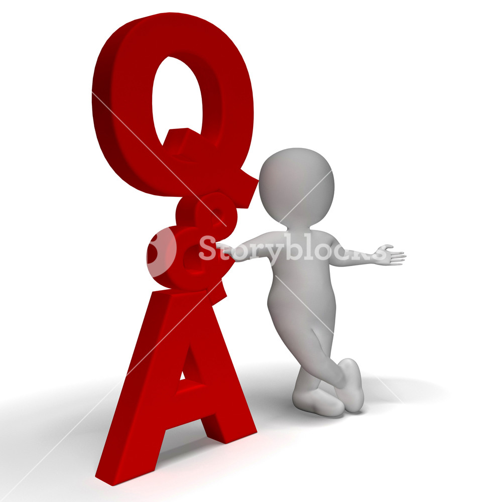 1000x1000 Question And Answer Qampa Sign And 3d Character Is Symbol