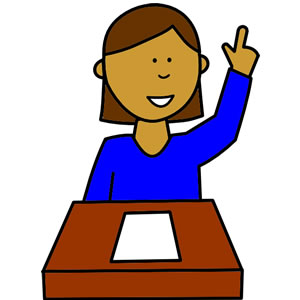 300x300 Clip Art Student Raising Her Hand Clipart