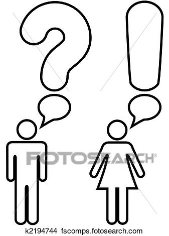 337x470 Clipart Of Symbol Man Woman Question Exclamation Mark Ask Answer