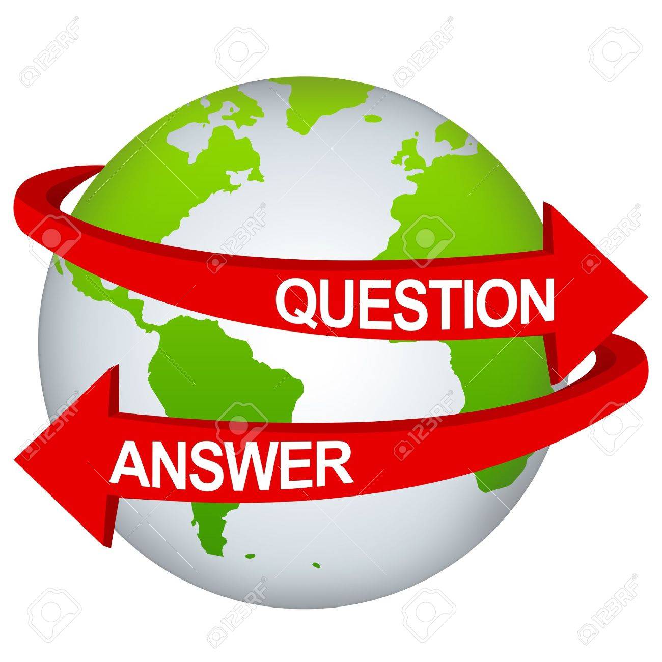 1300x1300 Red Question And Answer Arrow Around The Green Earth For Business