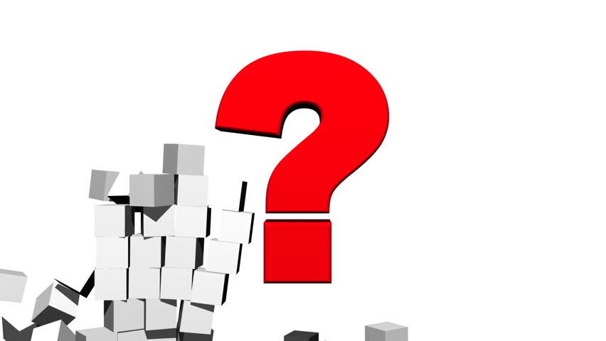 852x480 Question Mark Breaking Through Block Wall Stock Footage Video