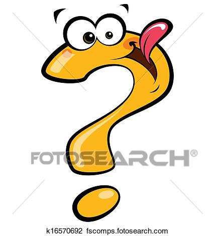 428x470 Clip Art Of Crazy Cartoon Question Mark Character K16570692