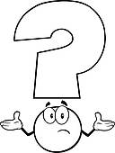 128x170 Clipart Of Black And White Question Mark K15356390