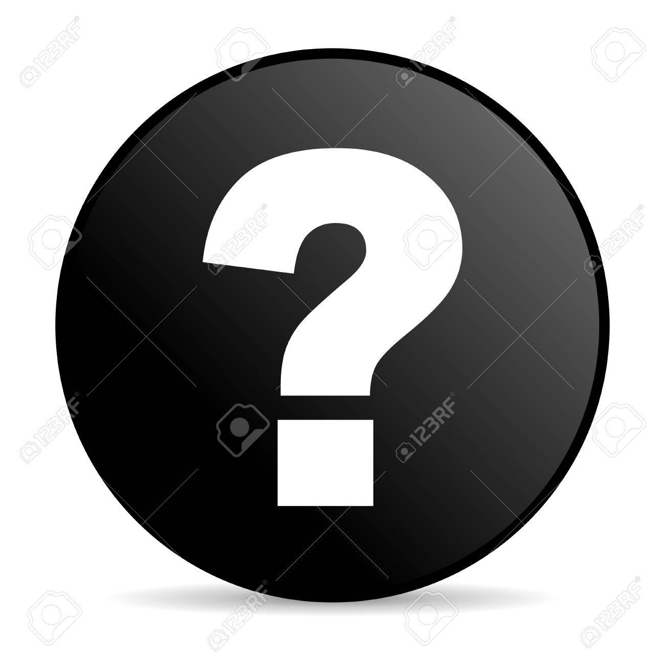 1300x1300 Question Mark Black Circle Web Glossy Icon Stock Photo, Picture