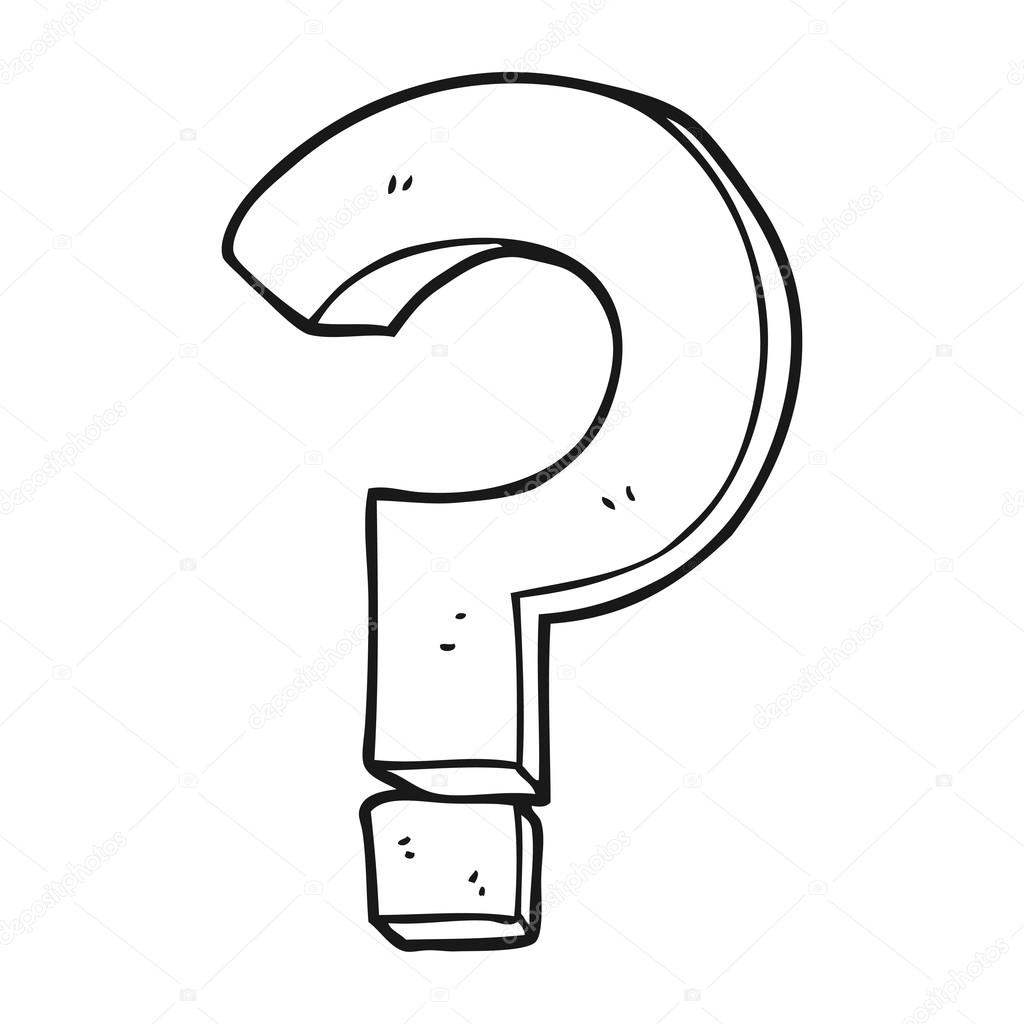 1024x1024 Black And White Cartoon Question Mark Stock Vector