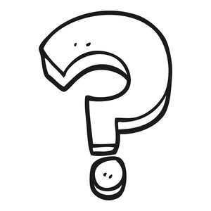 300x300 Freehand Drawn Black And White Cartoon Question Mark Symbol