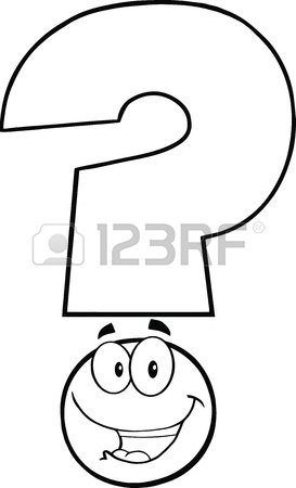 273x450 Black And White Happy Question Mark Cartoon Character Pointing