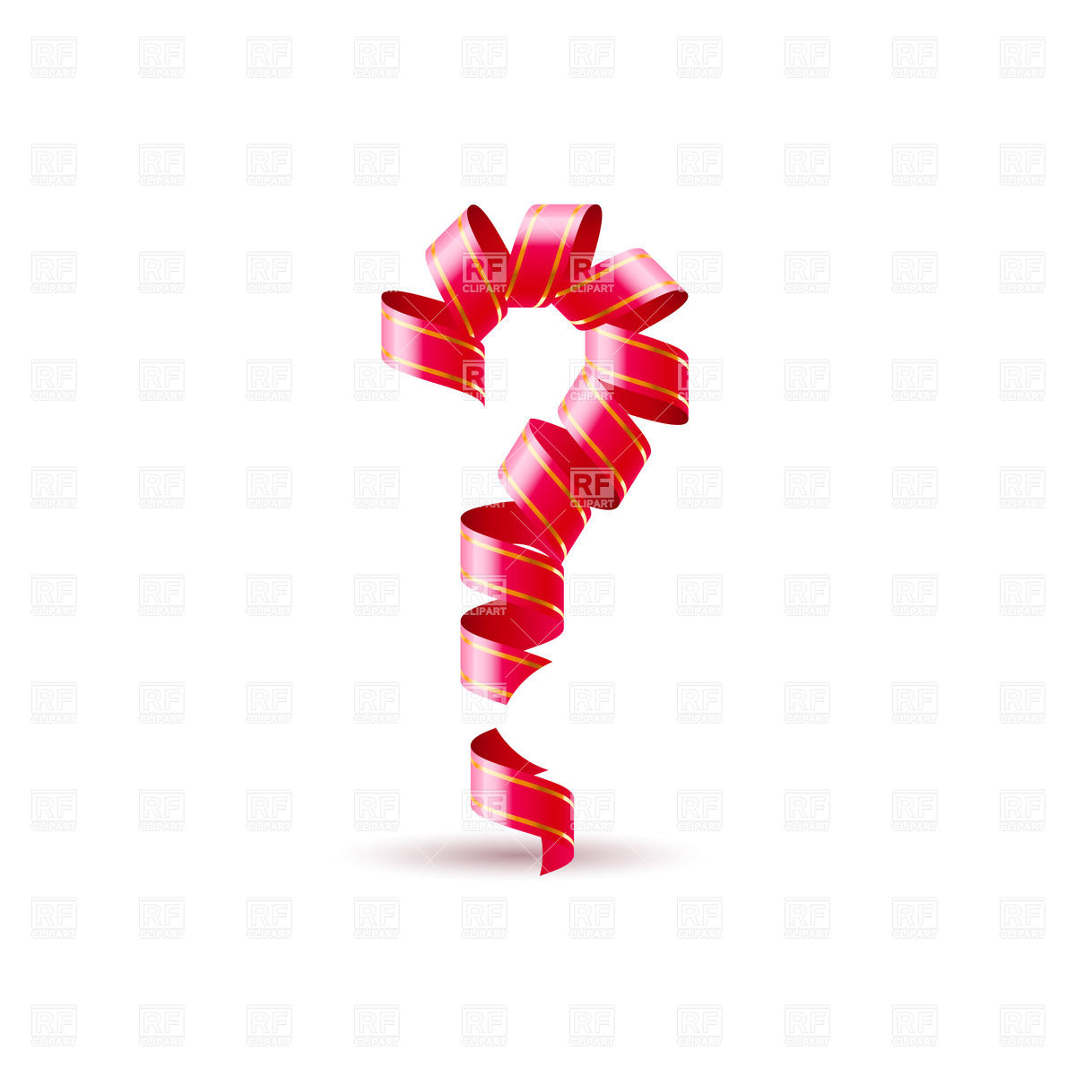 1200x1200 Question Mark Made Of Red Paper Streamer Royalty Free Vector Clip