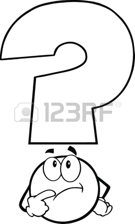 271x450 Black And White Happy Question Mark Cartoon Character Pointing