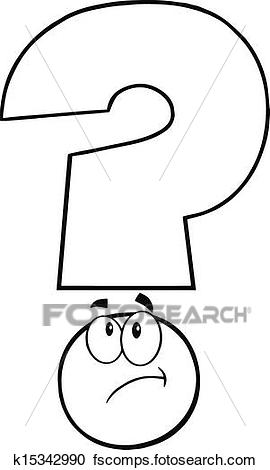 270x470 Clipart Of Black And White Question Mark K15342990