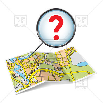 400x400 Paper Map With Question Mark Royalty Free Vector Clip Art Image