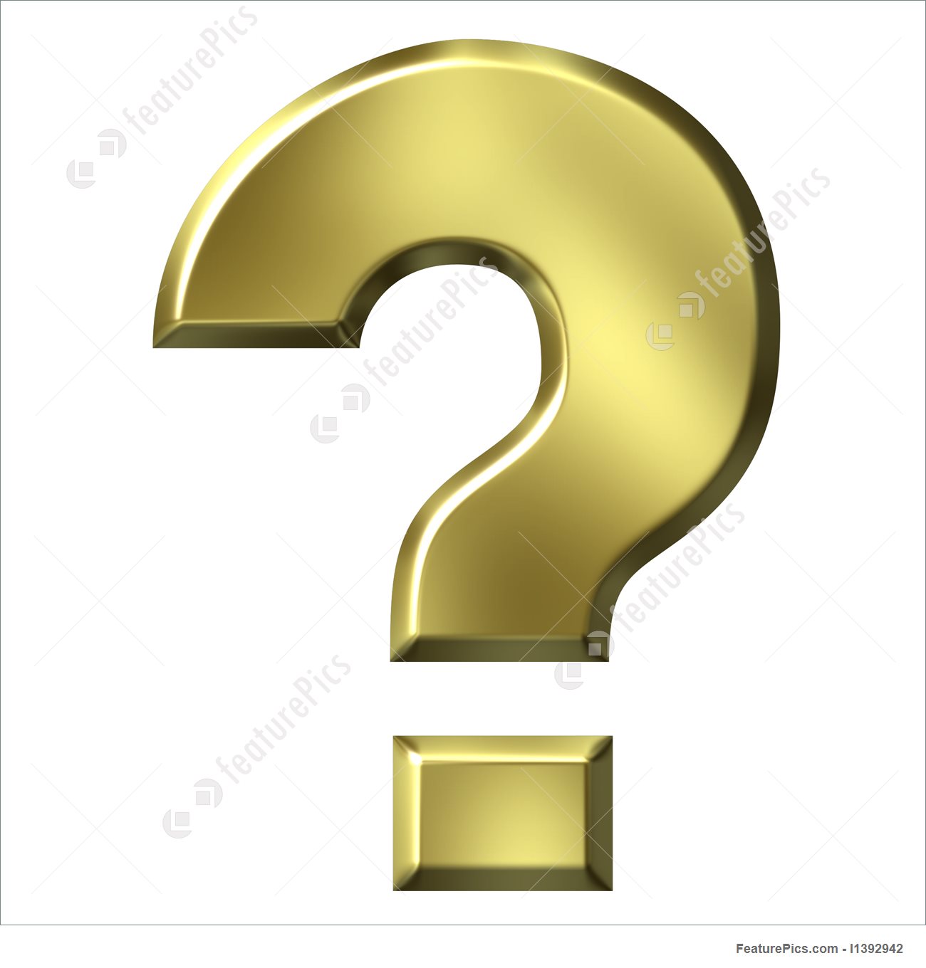 1300x1360 3d Golden Question Mark Illustration