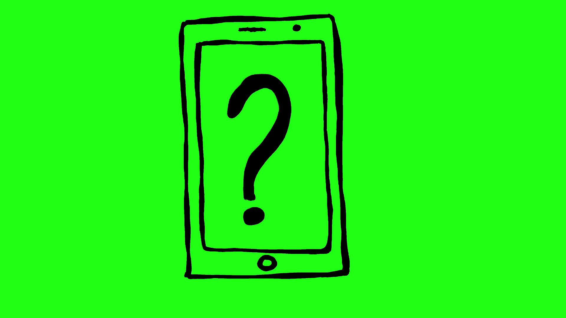 1920x1080 Question Mark Animation Small. Loopable Hand Drawn Animated