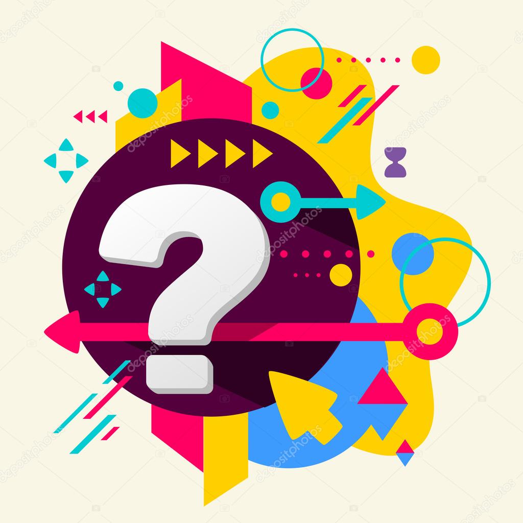 1024x1024 Question Mark On Abstract Colorful Spotted Background With Diffe