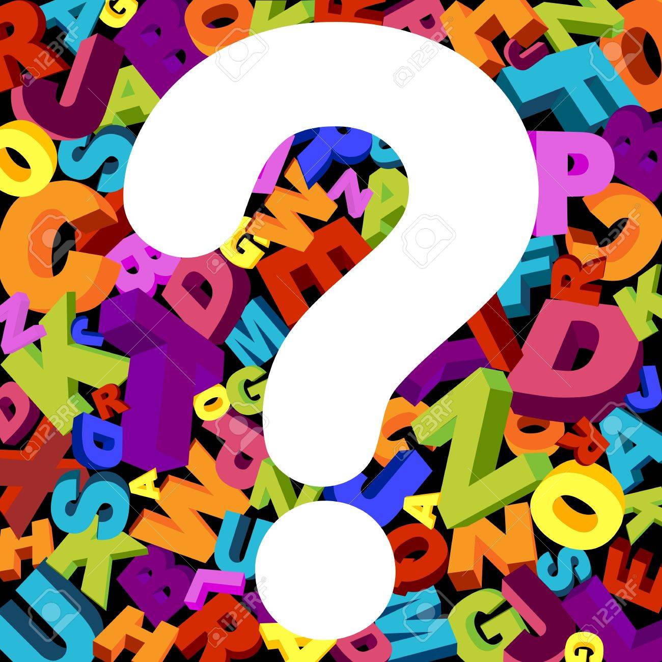 1300x1300 Abstract Background With Letters And Question Mark Royalty Free
