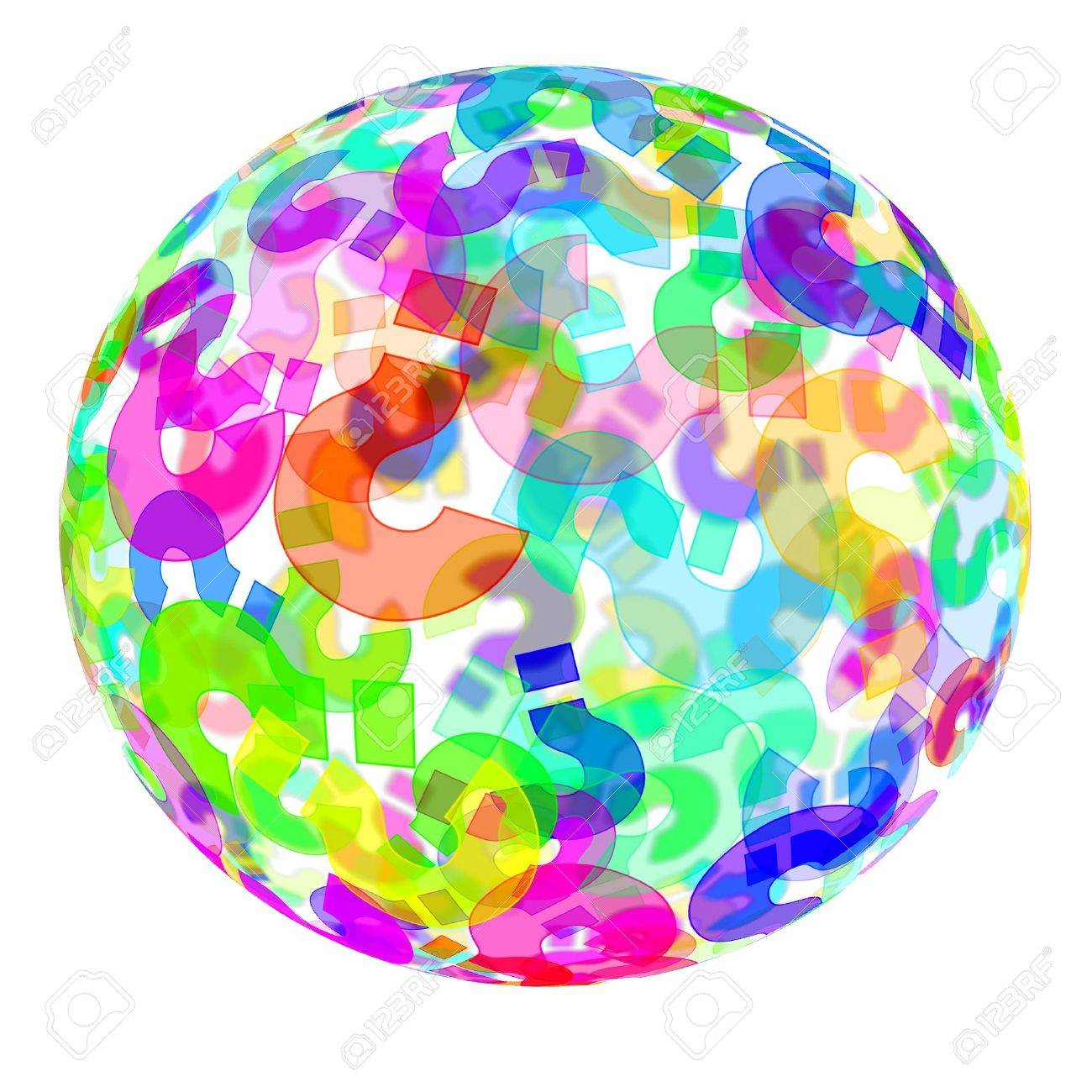 1300x1300 And Spher Of Question Marks Of Different Colors On A White