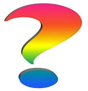 291x300 Rainbow Question Mark Postcard Question Mark