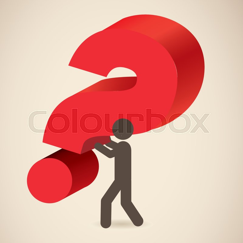 800x800 Icon Of Question, Person Pulling A Question, Vector Illustration
