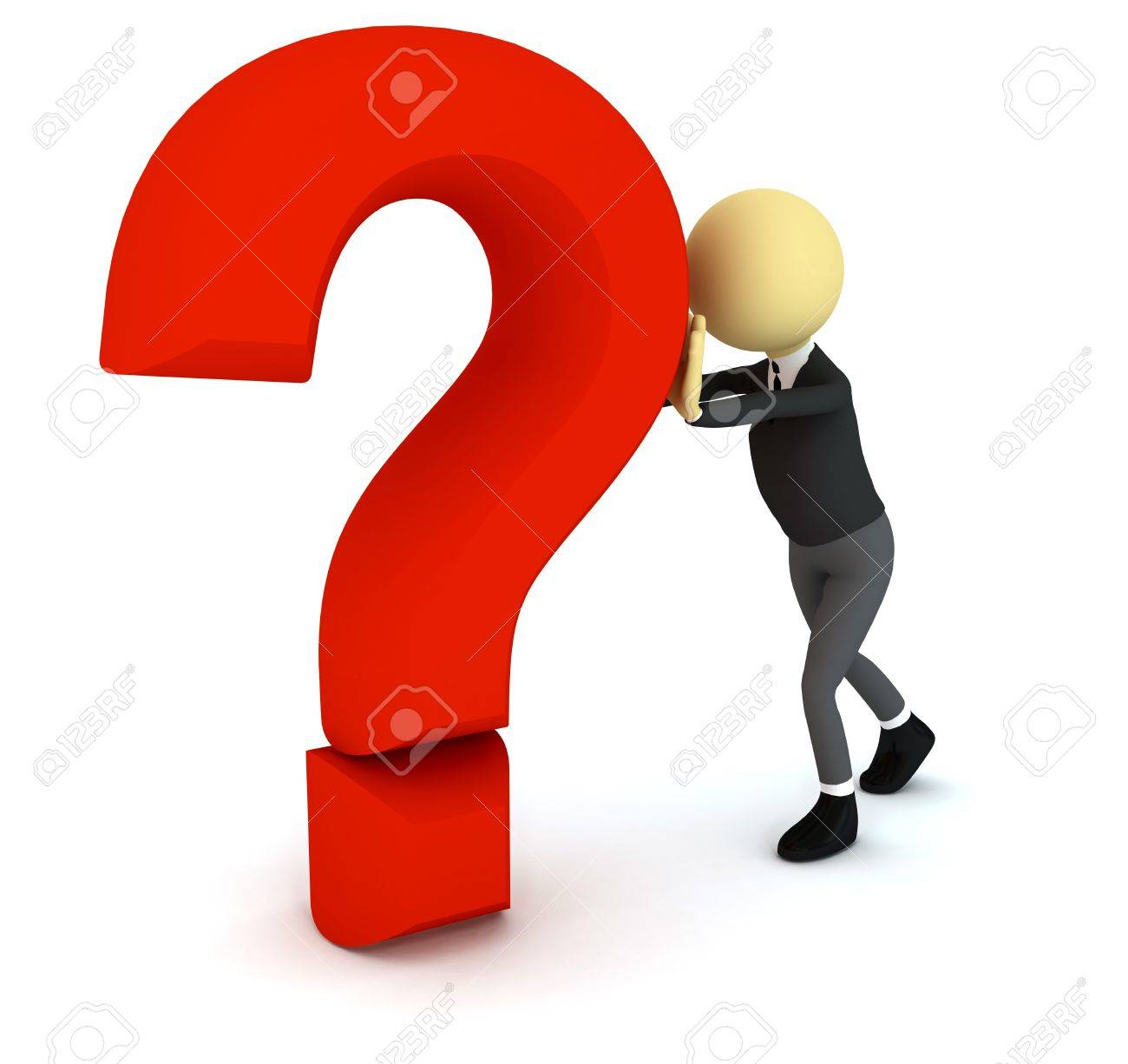 1300x1226 3d Person With Question Sign 3d Render Stock Photo, Picture