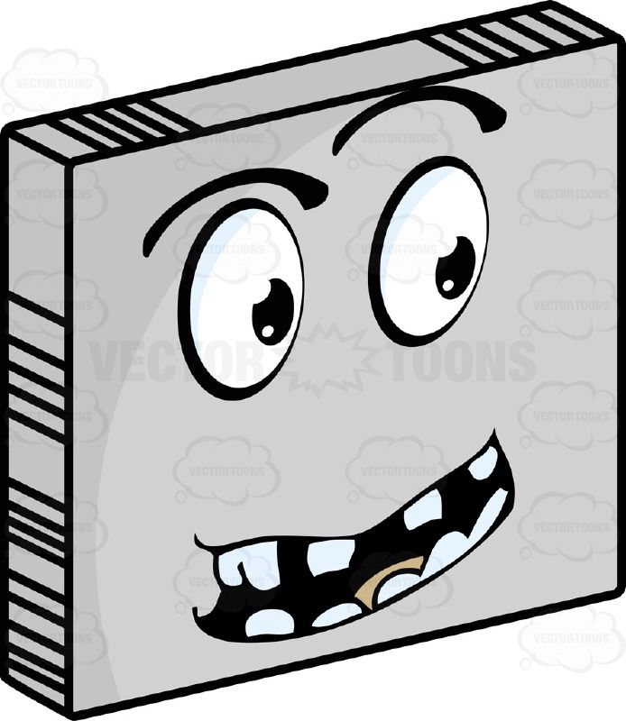 694x800 Questioning Smiley Face Emoticon With Block Teeth, Looking Right