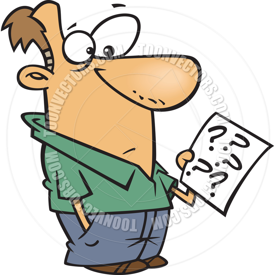 940x940 Cartoon Man Holding Questionnaire By Ron Leishman Toon Vectors