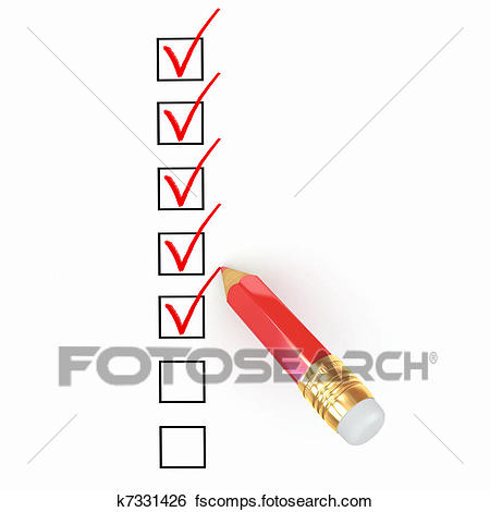 450x470 Stock Illustration Of Pencil And Questionnaire. 3d K7331426