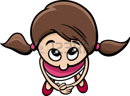 450x331 Cartoon Illustration Of Cute Little Shy Girl Royalty Free Cliparts