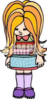 166x350 Royalty Free Clip Art Image Shy Little Girl